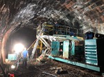 Erkundungsbohrungen im Tunnel Hermann-Hesse-Bahn bei Calw